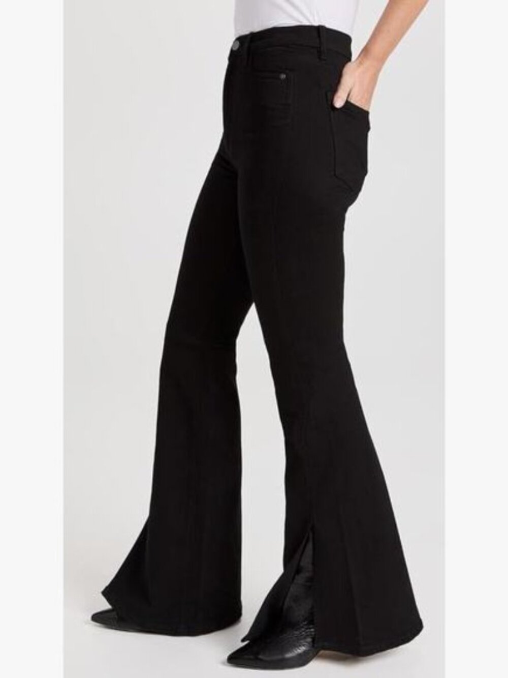 DL1961 Rachel Flare Ultra High Rise Instasculpt Jeans 35" in Black Size 26